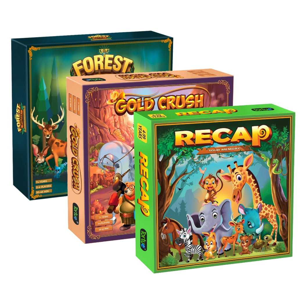 Board Game Bundle: Forest Run, Gold Crush, Recap